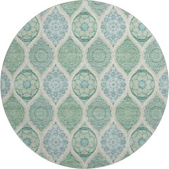 Premium Machine Washable Mayfield AMF976 Sage 8' x 8' Round Rug