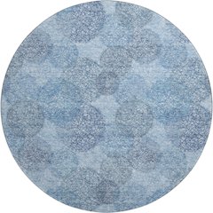 Premium Machine Washable Mayfield AMF977 Denim 8' x 8' Round Rug