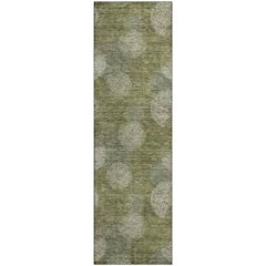 Premium Machine Washable Mayfield AMF977 Green 2'3" x 7'6" Runner Rug