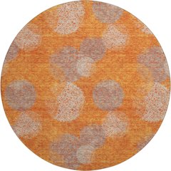 Premium Machine Washable Mayfield AMF977 Orange 8' x 8' Round Rug