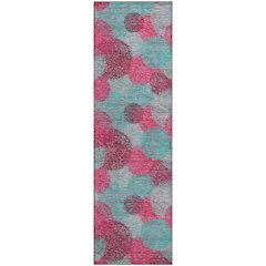 Premium Machine Washable Mayfield AMF977 Pink 2'3" x 7'6" Runner Rug