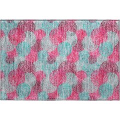 Premium Machine Washable Mayfield AMF977 Pink 1'8" x 2'6" Rug