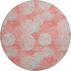 Premium Machine Washable Mayfield AMF977 Salmon 8' x 8' Round Rug