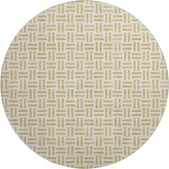 Premium Machine Washable Mayfield AMF978 Gold 8' x 8' Round Rug