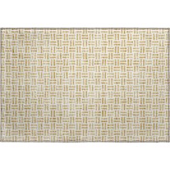 Premium Machine Washable Mayfield AMF978 Gold 1'8" x 2'6" Rug