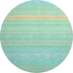 Premium Machine Washable Mayfield AMF979 Aqua 8' x 8' Round Rug