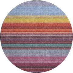 Premium Machine Washable Mayfield AMF979 Lavender 8' x 8' Round Rug
