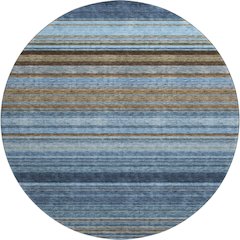 Premium Machine Washable Mayfield AMF979 Navy 8' x 8' Round Rug