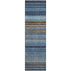 Premium Machine Washable Mayfield AMF979 Navy 2'3" x 7'6" Runner Rug