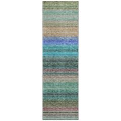 Premium Machine Washable Mayfield AMF979 Sage 2'3" x 7'6" Runner Rug