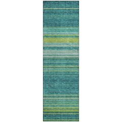 Premium Machine Washable Mayfield AMF979 Teal 2'3" x 7'6" Runner Rug