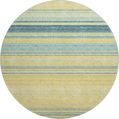 Premium Machine Washable Mayfield AMF979 Yellow 8' x 8' Round Rug