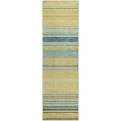 Premium Machine Washable Mayfield AMF979 Yellow 2'3" x 7'6" Runner Rug