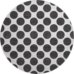Premium Machine Washable Mayfield AMF980 Black 8' x 8' Round Rug