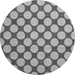Premium Machine Washable Mayfield AMF980 Charcoal 8' x 8' Round Rug