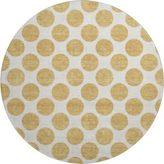 Premium Machine Washable Mayfield AMF980 Gold 8' x 8' Round Rug