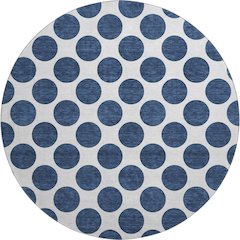 Premium Machine Washable Mayfield AMF980 Navy 8' x 8' Round Rug