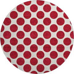 Premium Machine Washable Mayfield AMF980 Red 8' x 8' Round Rug