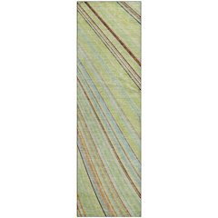 Premium Machine Washable Mayfield AMF981 Aloe 2'3" x 7'6" Runner Rug