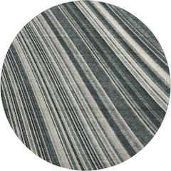 Premium Machine Washable Mayfield AMF981 Black 8' x 8' Round Rug