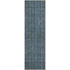 Premium Machine Washable Mayfield AMF982 Blue 2'3" x 7'6" Runner Rug