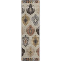Premium Machine Washable Mayfield AMF983 Beige 2'3" x 7'6" Runner Rug