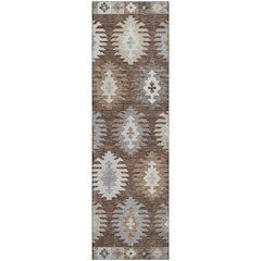 Premium Machine Washable Mayfield AMF983 Brown 2'3" x 7'6" Runner Rug
