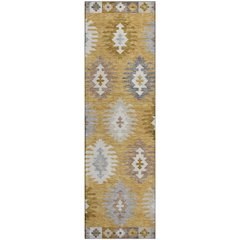 Premium Machine Washable Mayfield AMF983 Gold 2'3" x 7'6" Runner Rug