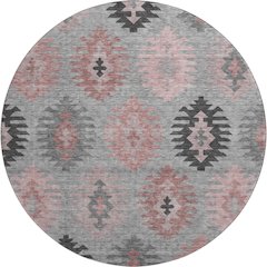 Premium Machine Washable Mayfield AMF983 Gray 8' x 8' Round Rug