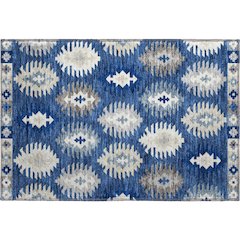 Premium Machine Washable Mayfield AMF983 Navy 1'8" x 2'6" Rug