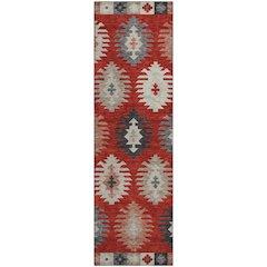 Premium Machine Washable Mayfield AMF983 Red 2'3" x 7'6" Runner Rug