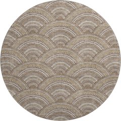 Premium Machine Washable Mayfield AMF984 Brown 8' x 8' Round Rug