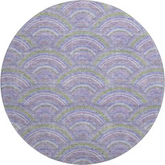 Premium Machine Washable Mayfield AMF984 Lavender 8' x 8' Round Rug