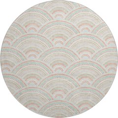 Premium Machine Washable Mayfield AMF984 Linen 8' x 8' Round Rug