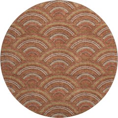 Premium Machine Washable Mayfield AMF984 Paprika 8' x 8' Round Rug