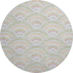 Premium Machine Washable Mayfield AMF984 Pearl 8' x 8' Round Rug