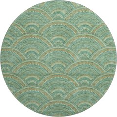 Premium Machine Washable Mayfield AMF984 Sage 8' x 8' Round Rug