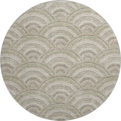 Premium Machine Washable Mayfield AMF984 Taupe 8' x 8' Round Rug