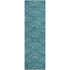 Premium Machine Washable Mayfield AMF984 Teal 2'3" x 7'6" Runner Rug