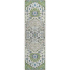 Premium Machine Washable Mayfield AMF985 Aloe 2'3" x 7'6" Runner Rug