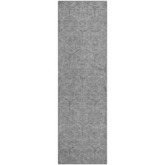 Premium Machine Washable Mayfield AMF987 Gray 2'3" x 7'6" Runner Rug