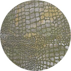 Premium Machine Washable Mayfield AMF988 Olive 8' x 8' Round Rug