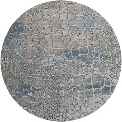Premium Machine Washable Mayfield AMF988 Silver 8' x 8' Round Rug
