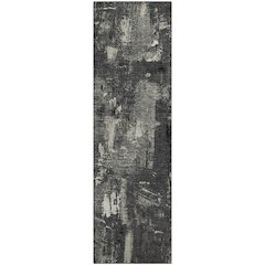 Premium Machine Washable Mayfield AMF989 Black 2'3" x 7'6" Runner Rug