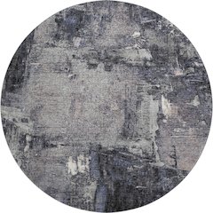 Premium Machine Washable Mayfield AMF989 Charcoal 8' x 8' Round Rug