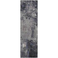 Premium Machine Washable Mayfield AMF989 Charcoal 2'3" x 7'6" Runner Rug