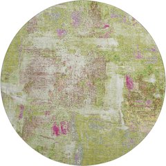 Premium Machine Washable Mayfield AMF989 Lime 8' x 8' Round Rug