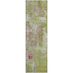 Premium Machine Washable Mayfield AMF989 Lime 2'3" x 7'6" Runner Rug