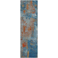Premium Machine Washable Mayfield AMF989 Navy 2'3" x 7'6" Runner Rug