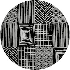 Premium Machine Washable Mayfield AMF990 Black 8' x 8' Round Rug